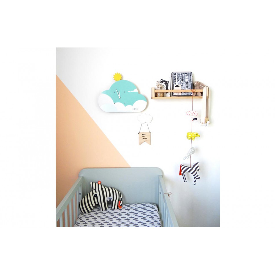 Wall clock Luminous Cloudy, wood, 29x37x4.9cm