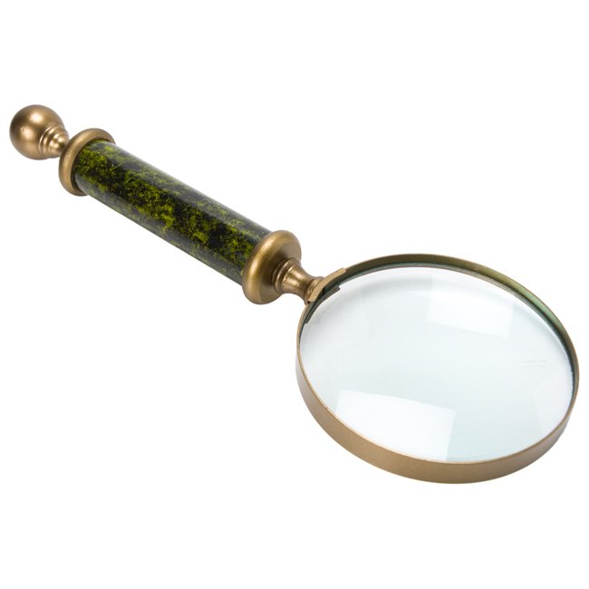 Brass/aluminium magnifier 4 ba/green,27x10x3cm