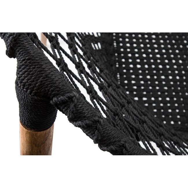 Armchair Raina, macrame, black, H83x85x89cm
