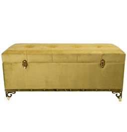 Bench Faido L, gold, 100x40x46cm