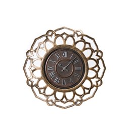 Plastic wall clock Arabesque, golden, D60cm