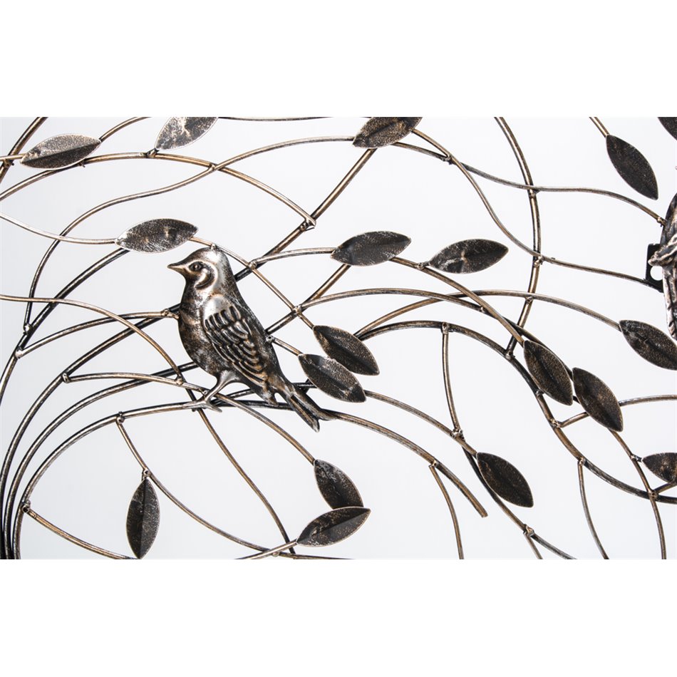 Metal wall deco TREE, golden/silver/black, 109x2x72cm