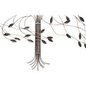 Metal wall deco TREE, golden/silver/black, 109x2x72cm