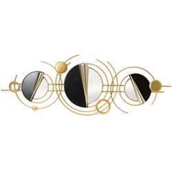 Wall deco Mirror/planter, golden/black, 106x10x38cm