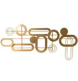 Wall deco Eclipse, golden, 100x7x48cm