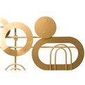 Wall deco Eclipse, golden, 100x7x48cm