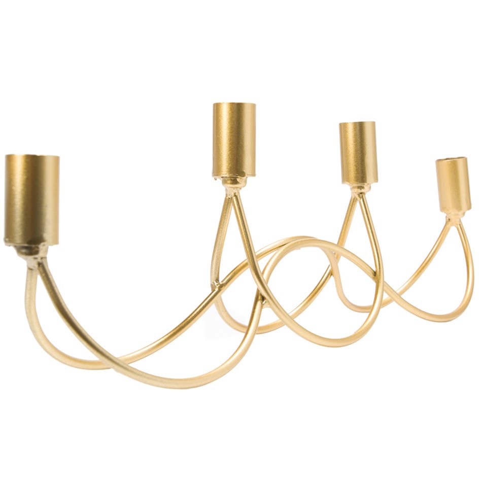 Candleholder Toledo, gold, 39x8x14cm