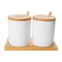 Jar set, bamboo/ceramic,18 x9.5 x H11.5cm