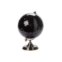 Decor Globe disco, black, glass/iron/pvc, H30cm