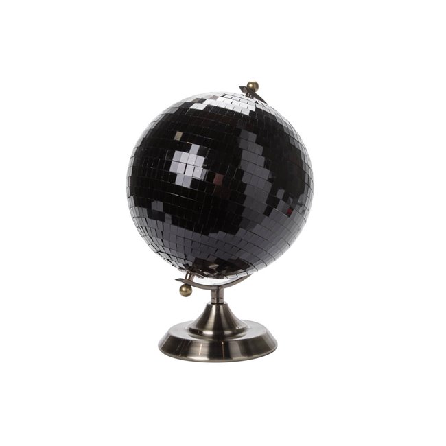 Decor Globe disco, black, glass/iron/pvc, H30cm