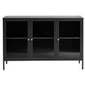 Metal sideboard Bronco, 3 section, black,H85.3x132.2x40.3cm