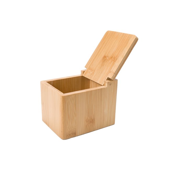 Bamboo salt jar, 10x13cm