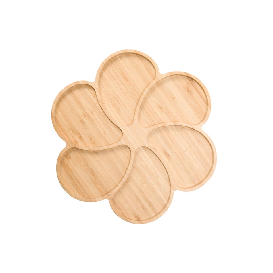 Bamboo serving plate Flower, 33x30x1.7cm
