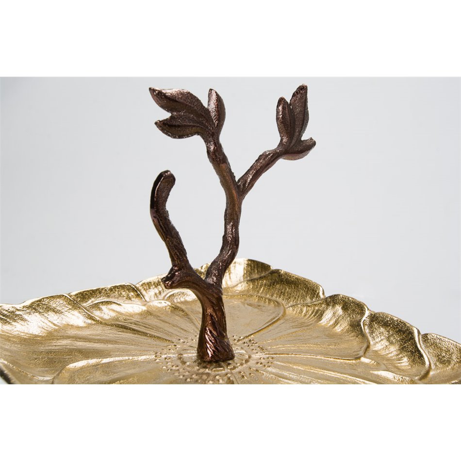 Decorative square dish  w/leaf Badem, 23x23x23cm
