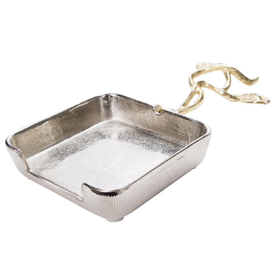 Napkin tray we/leaf handle Baga, 19x19x5cm
