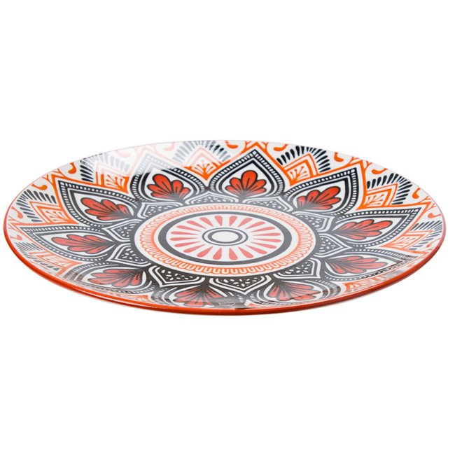 Plate Mandala, orange, D19cm
