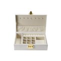 Juvelyrinių dirbinių dėžutė Hannja, smėlio sp. PU/smėlio sp. aksomas, H9x27x18cm