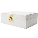Jewellery box Hannja, beige PU/ beige velvet, H9x27x18cm