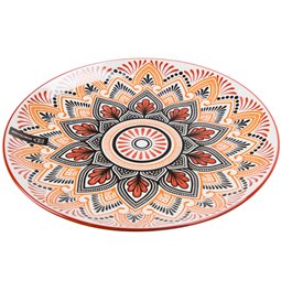 Plate Mandala, orange, D26cm