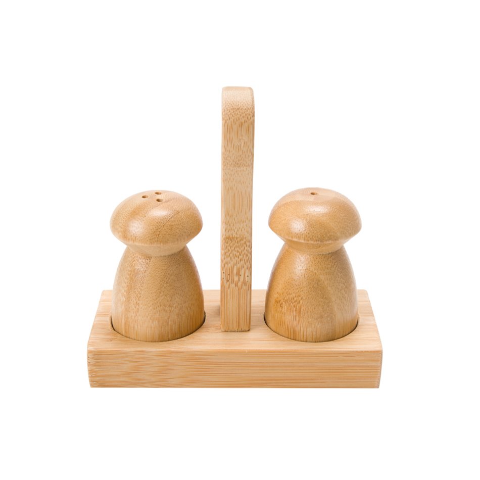 Bamboo spice jar set