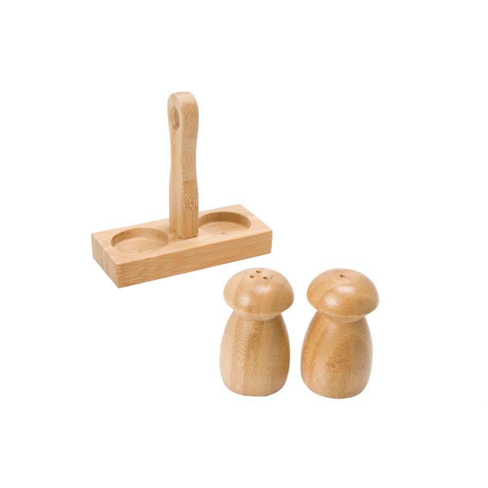 Bamboo spice jar set