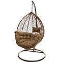 Plaited hanging chair Gabro, brown, H195, D105cm