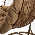 Plaited hanging chair Gabro, brown, H195, D105cm
