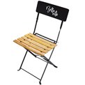 Folding chair Bella Vita, black, metal/wood, 81x42x48cm