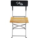 Folding chair Bella Vita, black, metal/wood, 81x42x48cm