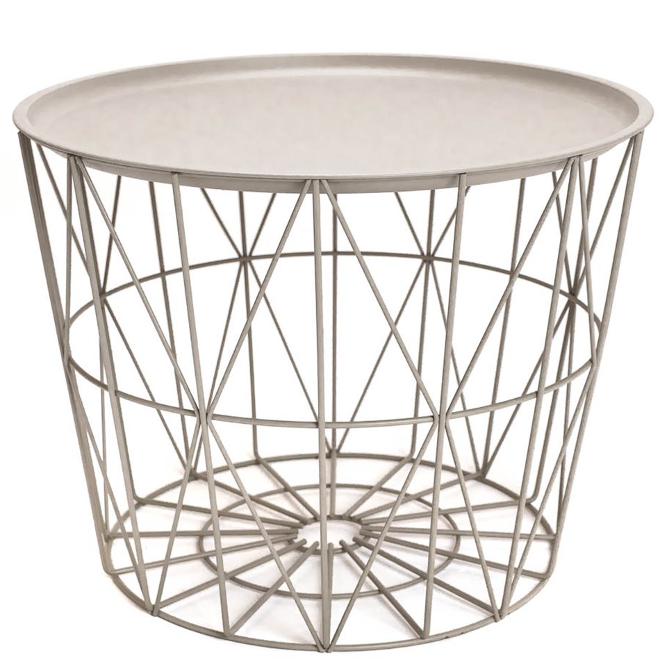 Side table Filaire, pelēks, metal, H40xD52.5cm