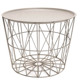 Side table Filaire, pelēks, metal, H40xD52.5cm