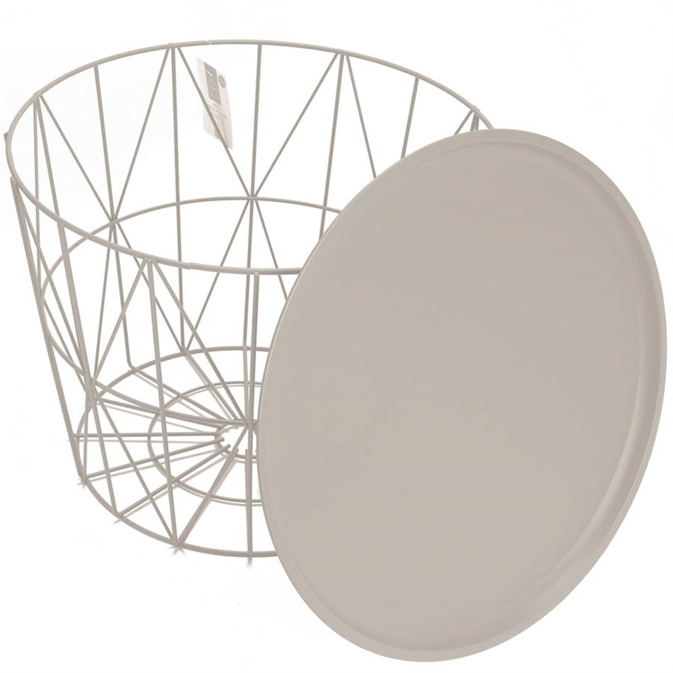 Side table Filaire, pelēks, metal, H40xD52.5cm