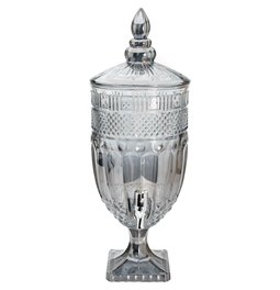 Glass jar with tap, grey, D20x52cm