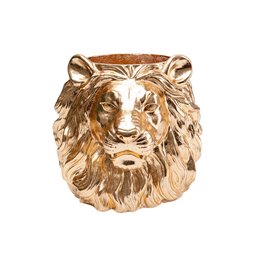 Decorative planter Lion, golden, 44x40x38cm