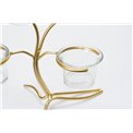 Candle holder Tree, metal/glass, golden, 19x15x21cm