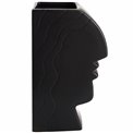 Ceramic vase Face, black, 26x16x11cm