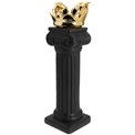 Ceramic vase Column, black/golden, 33x10x9cm