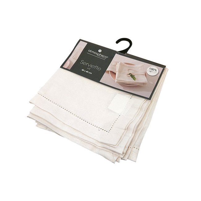 Napkin set Chambray 4 psc., white, 40x40cm