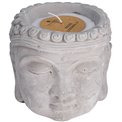 Candlestick Buddha with candle, H13cm, D13.5cm