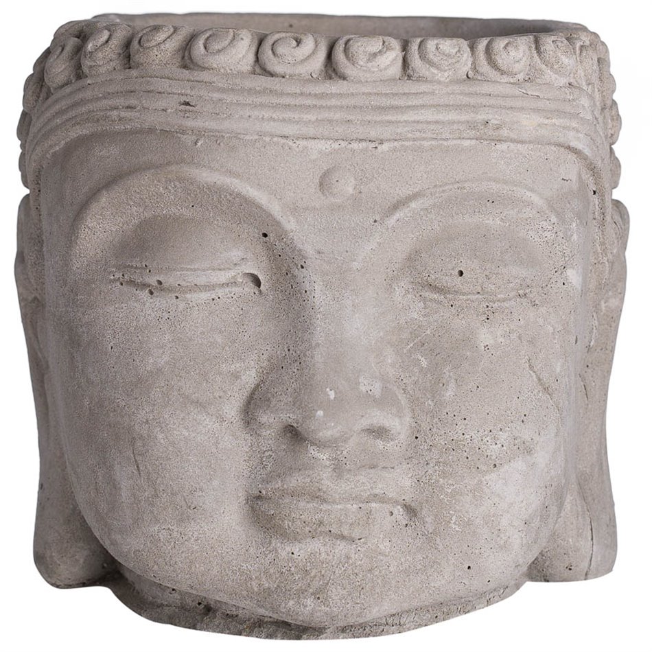 Candlestick Buddha with candle, H13cm, D13.5cm