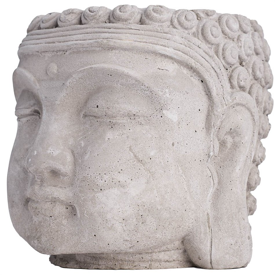 Candlestick Buddha with candle, H13cm, D13.5cm