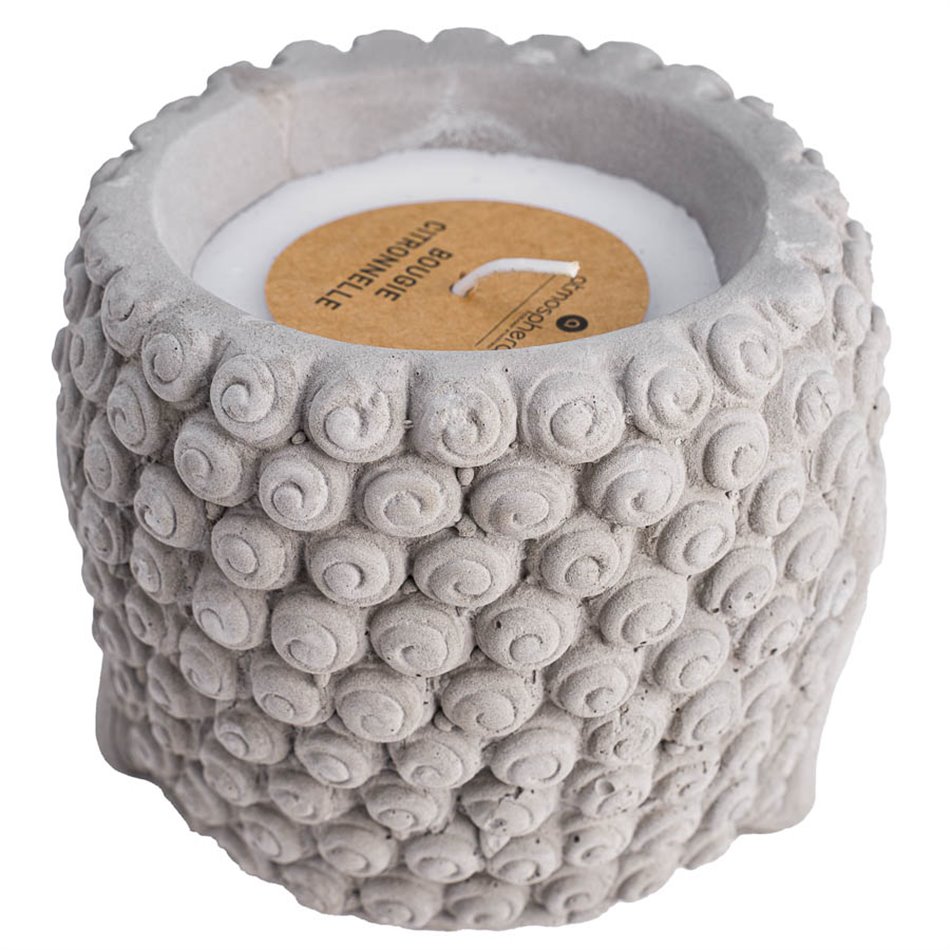 Candlestick Buddha with candle, H13cm, D13.5cm