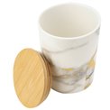 Storage box with bamboo lid, ceramic,  D10x14cm