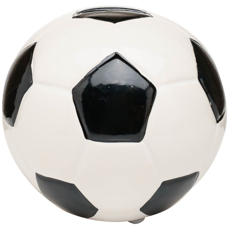 Saving bank Football, ceramic, white/black, D11x11cm