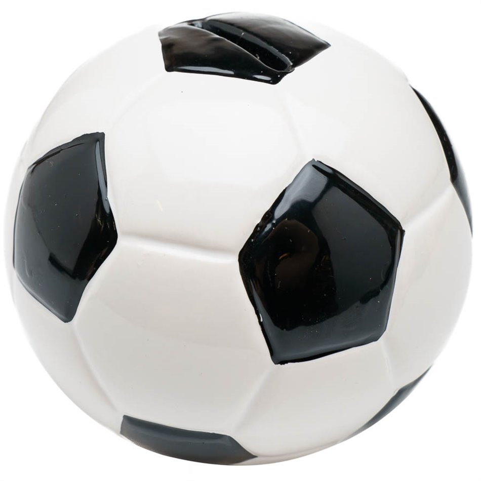 Saving bank Football, ceramic, white/black, D11x11cm