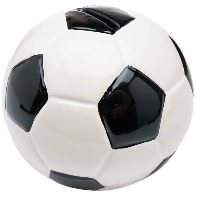 Saving bank Football, ceramic, white/black, D11x11cm