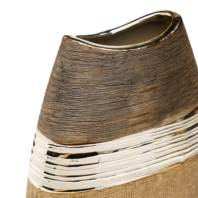 Vase Bradora, beige, ceramic, H25.5x20.5x10cm