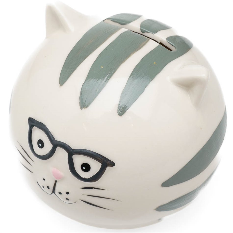 Saving bank Cat Brillo, ceramic, D9cm