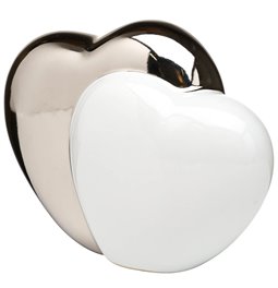 Saving bank Dua, ceramic, white/silver, H13x15cm