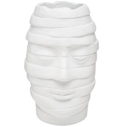 Decorative vase Head , white, 17x17x26cm